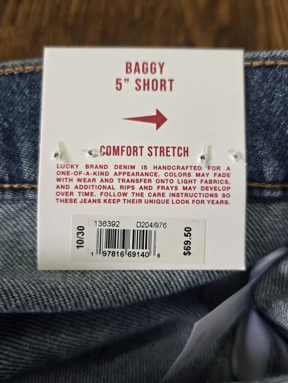Lucky Brand  Blue Denim Baggy 5" Shorts NWT - Picture 3 of 3